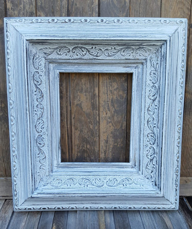 12 x 18 In Stock Ready To Ship - Victorian Shabby Chic Frame, White Wash, Canvas Frame, Oil Painting & Photo Frame, Wood Gesso