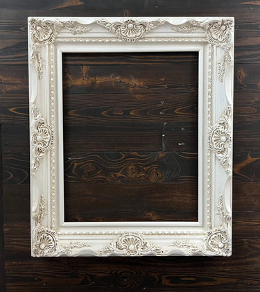 Classic Colonial Style Wood Picture Frame, canvas frame , IVORY FINISH, ornate frame,photo frame,canvas frames,custom wood picture frame,
