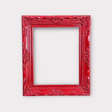 Classic Colonial Style Wood Picture Frame, canvas frame , RED high gloss, ornate frame,photo frame,canvas frames,custom wood picture frame,