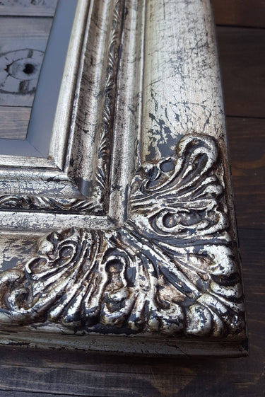 Antique style low profile frame. Ornate wood picture frame, canvas frame, custom frame, vintage frame, silver leaf frame, portrait frame