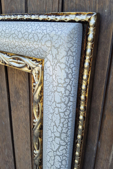 French style wood picture frame, crackle finish, silver leaf frame, colonial frame, wedding frame,custom picture frame, antique style frame
