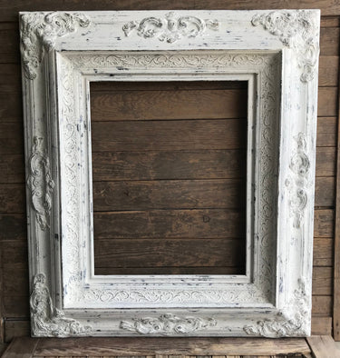 Baroque shabby chic Style wood Frame,distressed white frame,photo frame,ornate frame,canvas frames,custom frame, vintage frame,portait frame