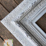 Baroque Victorian Ornate wood Frame,distressed white frame,photo frame,ornate frame,canvas frames,custom frame, vintage frame,portait