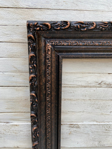 Vintage style wood picture frame compo ornate trim. antique style frame,rose copper,custom frame,distressed frame, canvas frame,vintage