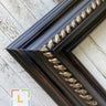 Vintage black picture frame,distressed black with gold accents, antique style frame, ornate picture frame, custom picture frame,canvas frame