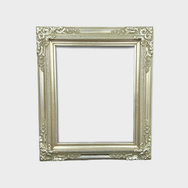 Traditional compo XL ornate corners wood frame,Silver Leaf, vintage wood picture frame, antique style, custom sizes, canvas frame,