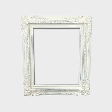 20 x 30 In stock ready to ship, Traditional compo XL ornate corners wood frame, distressed White,vintage wood picture frame, antique style