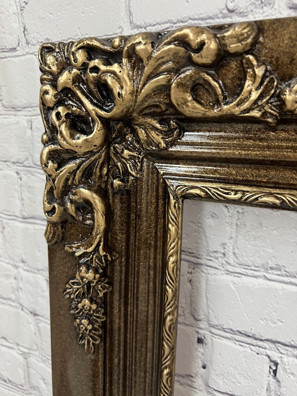 Classic Antique low profile custom frame, XL ornate corners, vintage f ...