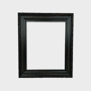 11 x 14 In stock ready to ship, Vintage style Black wood picture frame with compo ornate trim. antique style, ornate frame,distressed black,