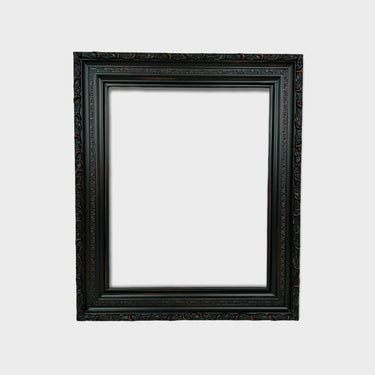 16 x 20 In stock ready to ship, Vintage style Black wood picture frame with compo ornate trim. antique style, ornate frame,distressed black,