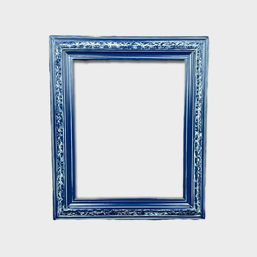 8 x 10 In stock - Ready to Ship Custom wood frame with ornate trim. Distressed Blue, blue frame,oil painting frame, custom made blue