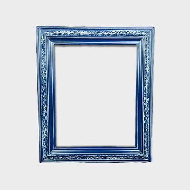 11 x 14 In stock ready to ship, Custom wood frame with ornate trim. DISTRESSED BLUE,oil painting frame, custom size, hand made canvas frame,