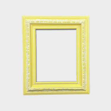 11 x 14 In stock ready to ship, shabby Custom wood frame with compo ornate trim. DISTRESSED YELLOW frame,canvas frame,photo frame, custom