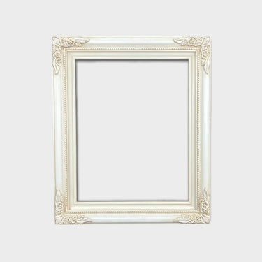 8 x 10 In Stock Ready to Ship Traditional French style ornate wood frame, IVORY STAIN, hand painted ,vintage style wood picture frame
