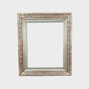 20 x 24 In stock ready to ship, Silver leaf wood picture frame, ornate frame, botanical pattern, antique frame, vintage frame, custom