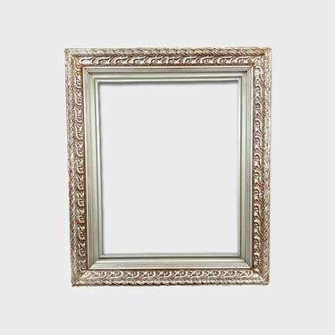 16 x 20 In stock ready to ship, Silver leaf wood picture frame, ornate frame, botanical pattern, antique frame, vintage frame, custom