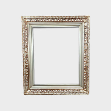24 x 30 In stock ready to ship, Silver leaf wood picture frame, ornate frame, botanical pattern, antique frame, vintage frame, custom