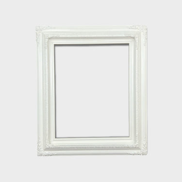 8 x 10 In stock ready to ship. - Traditional compo ornate wood frame, PURE WHITE, white wood picture frame,canvas frame, custom sizes