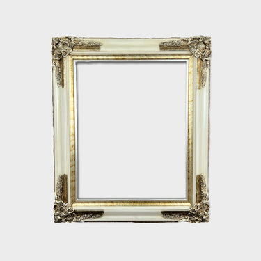 Classic ornate wood frame, White frame, silver leaf frame,custom canvas frame, portrait frame, vintage frame, photo frame, hand painted,