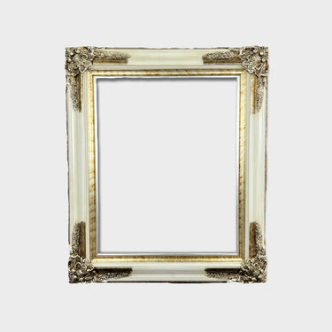 Classic ornate wood frame, White frame, silver leaf frame,custom canvas frame, portrait frame, vintage frame, photo frame, hand painted,