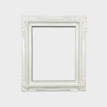 8 X 10 In Stock - Ready tp Ship, Traditional compo XL ornate corners wood frame, PURE WHITE ,vintage picture frame, antique style frame,