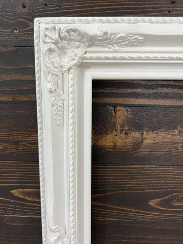 Closeout - 13 1/4 x 20 1/4 Classic Ornate Wood Picture Frame,WHITE FRAME, photo frame,vintage style frame, antique style,