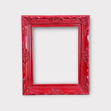 Classic Colonial Style Wood Picture Frame, canvas frame,RED high gloss, ornate frame,photo frame,custom wood picture frame,