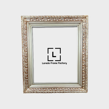 Silver leaf wood picture frame, ornate frame, botanical pattern, antique frame, vintage frame, custom picture frame, wedding frame, silver
