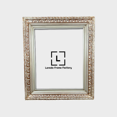 Silver leaf wood picture frame, ornate frame, botanical pattern, antique frame, vintage frame, custom picture frame, wedding frame, silver