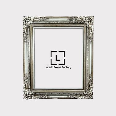 Traditional compo XL ornate corners wood frame, Vintage Silver , vintage wood picture frame, antique style frame,custom picture frame,canvas