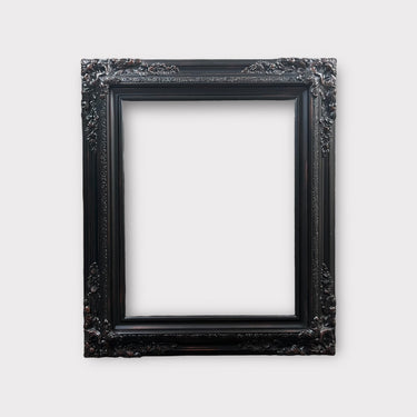 11 x 17 In stock ready to ship, Traditional compo XL ornate corners wood frame, distressed BLACK, vintage wood picture frame, antique style