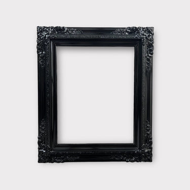 11 x 17 In Stock - Ready to Ship, Traditional compo Xl ornate corners wood frame, HIGH GLOSS BLACK, vintage wood picture frame,