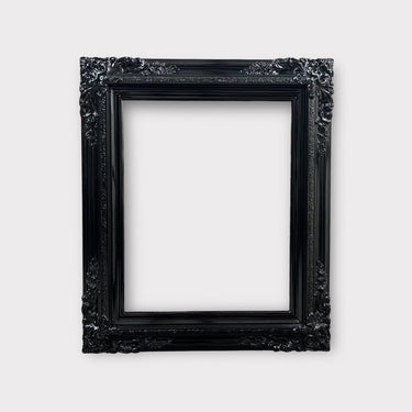 16 x 24 In Stock - Ready to Ship,Traditional compo Xl ornate corners wood frame, HIGH GLOSS BLACK, vintage wood picture frame, antique style
