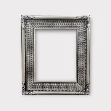 Victorian Style Wood Picture Frame, ANTIQUE SILVER LEAF finish,low profile, ornate frame,photo frame,canvas frames,custom sizes available