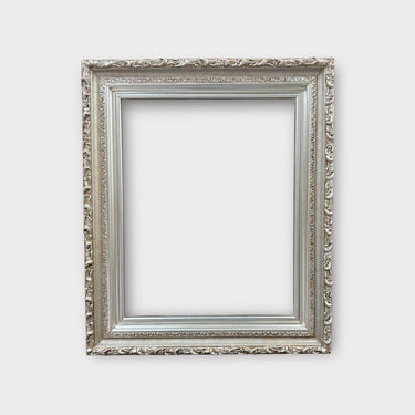 30 x 40 In Stock Ready to ship-Vintage style wood picture frame with compo trims, SILVER LEAF, antique style frame,custom frame,chalk white