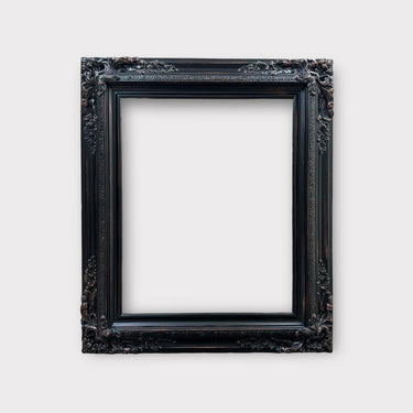 Traditional compo XL ornate corners wood frame, distressed BLACK, vintage wood picture frame, antique style frame,custom picture frame,