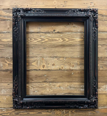 20 x 30 In Stock - Ready to Ship Traditional compo XL ornate corners wood frame, distressed BLACK, vintage wood picture frame, antique style