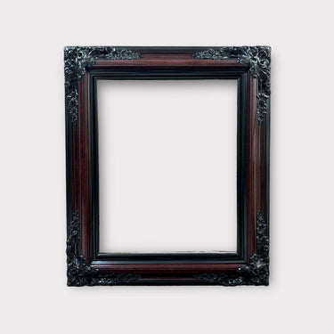 22 x 28 In Stock Ready to ship-Traditional compo XL ornate corners wood frame, CHERRYWOOD finish with BLACK, vintage wood picture frame