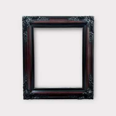 14 X 18 In Stock Ready to ship,Traditional compo XL ornate corners wood frame, CHERRYWOOD finish with BLACK, vintage