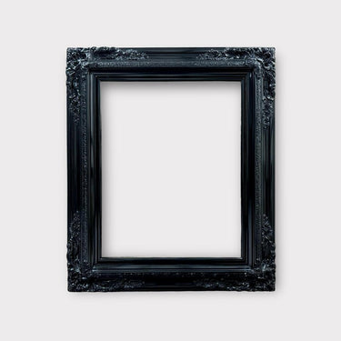20 x 30 In Stock - Ready to Ship Traditional compo Xl ornate corners wood frame, HIGH GLOSS BLACK, vintage wood picture frame, antique style