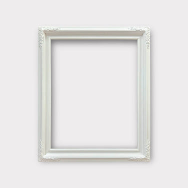 8 x 10 In Stock Ready to ship-Small profile Ornate wood picture frame, PURE WHITE SATIN finish, poster frame,vintage style, photo