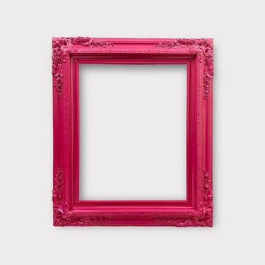 8 x 10 In Stock Ready to Ship,Traditional compo XL ornate corners wood frame, HOT PINK , vintage wood picture frame, antique style