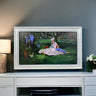 32" to 65" Inch Ornate frame for Samsung The Frame TV and Frame Pro TV models, Distressed White Finish, not meant for use with other TVs.