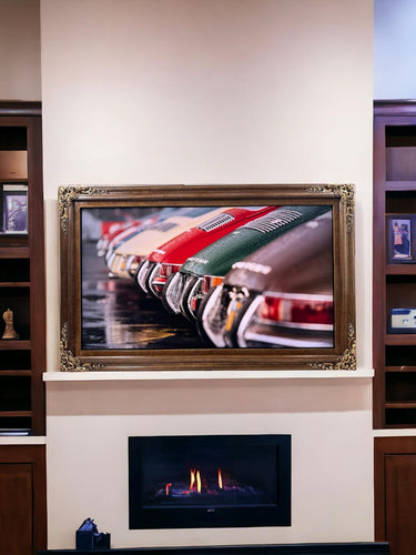 32" to 65" inch Ornate frame for Samsung The Frame TV and Frame Pro TV models, Antique Bronze, not meant for use with other TVs.