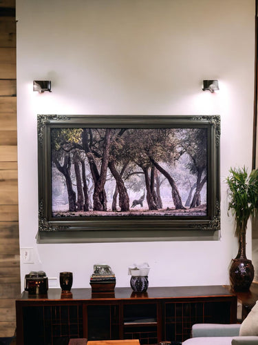 32" to 65" inch Ornate frame for Samsung The Frame TV and Frame Pro TV models, Old Gold finish, not meant for use with other TVs.