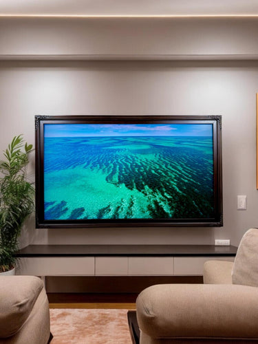 32" to 75" inches Ornate frame for Samsung The Frame TV & Frame Pro TV models, Dark Walnut finish, not meant for use with other TVs.