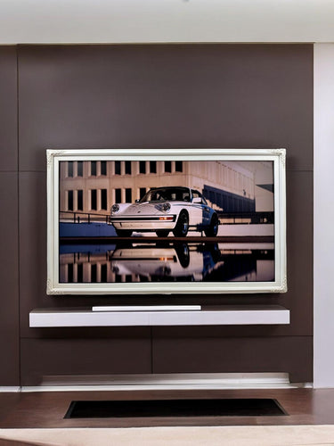 32" to 75" inch Ornate frame for Samsung The Frame TV and Frame Pro TV models, Soft Ivory finish, not meant for use with other TVs.