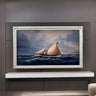32" to 75" inch Ornate frame for Samsung The Frame TV and Frame Pro TV models, Soft Ivory finish, not meant for use with other TVs.
