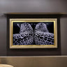32" to 65" inches TV frame for Samsung The Frame TV and Frame Pro TV models, Rustic Cream with gold leaf, not meant for use with other TVs.