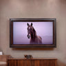 32" to 65" inch TV frame for Samsung The Frame TV and Frame Pro TV models, Rustic Black Cherry finish, not meant for use with other TVs.